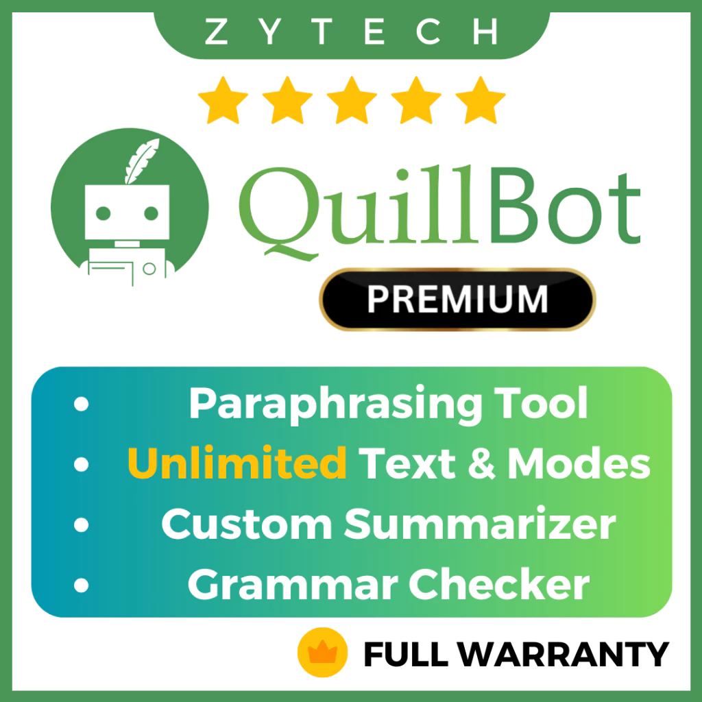 𝐅𝐀𝐒𝐓 𝐃𝐄𝐋𝐈𝐕𝐄𝐑𝐘⚡️Quillbot Premium Paraphraser | Grammar Checker | Summarizer | Full Warranty